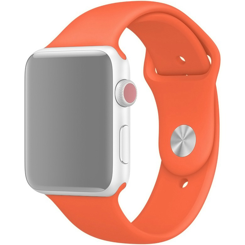 

Ремешок для Apple Watch 1-6/SE силиконовый 42/44 мм InnoZone - Абрикосовый (APWTSI42-02), Оранжевый