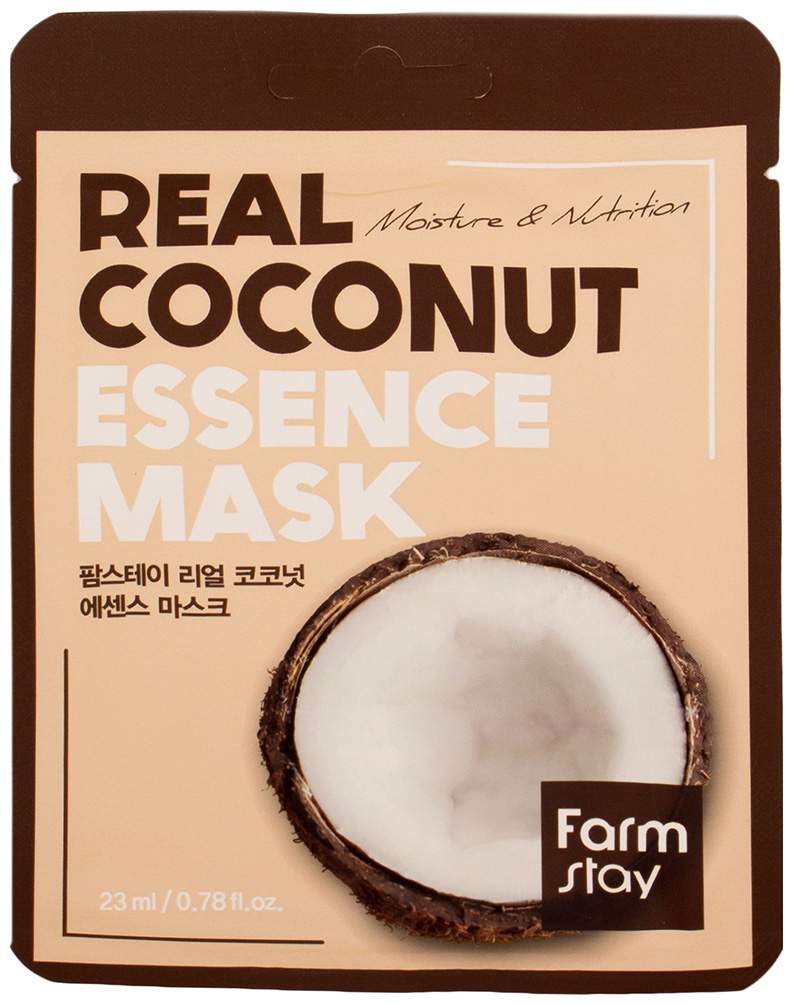 

Маска для лица FarmStay С экстрактом Кокоса 23 мл, FarmStay_Real_Coconout_Essence_Mask
