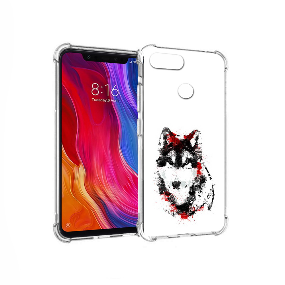 

Чехол MyPads Tocco для Xiaomi Mi 8 Lite кровавый волк (PT119514.309.416), Прозрачный, Tocco