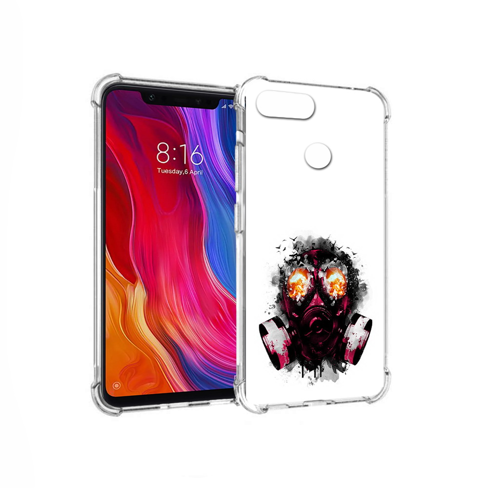 

Чехол MyPads Tocco для Xiaomi Mi 8 Lite красный противогаз (PT119514.309.412), Прозрачный, Tocco