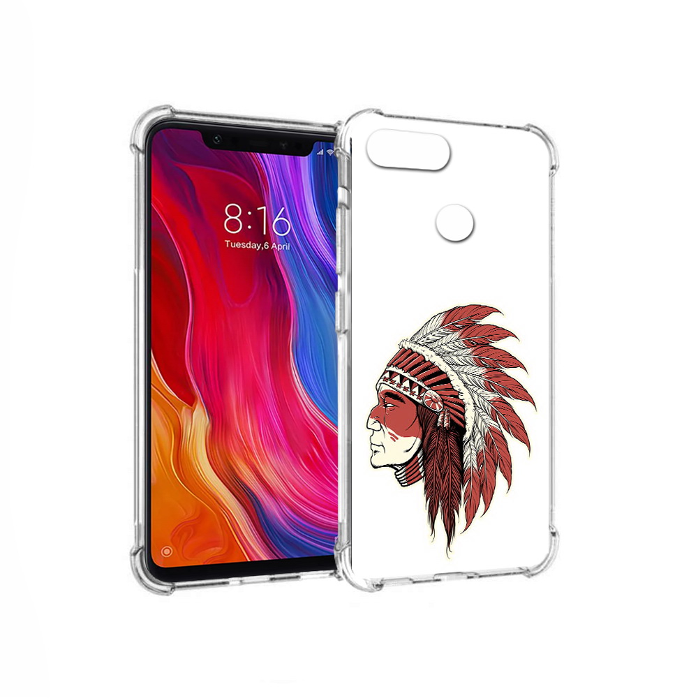 

Чехол MyPads Tocco для Xiaomi Mi 8 Lite красный индеец (PT119514.309.411), Прозрачный, Tocco