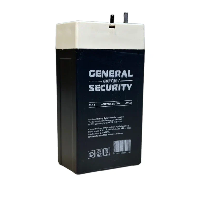 Свинцово-кислотный аккумулятор General Security GS 1-4  4V 1AH 6860 аккумулятор свинцово кислотный gopower la 645 security 6v 4 5ah