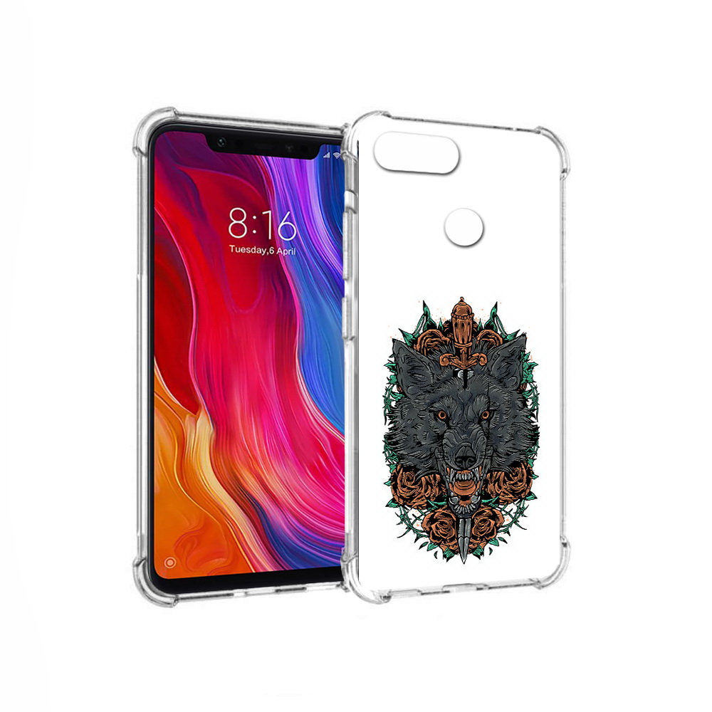 

Чехол MyPads Tocco для Xiaomi Mi 8 Lite красивый злой волк (PT119514.309.409), Прозрачный, Tocco