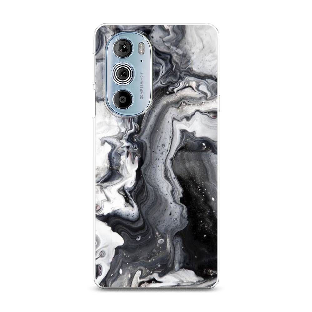 фото Силиконовый чехол "бело-черные сложные полосы" на motorola edge 30 pro awog