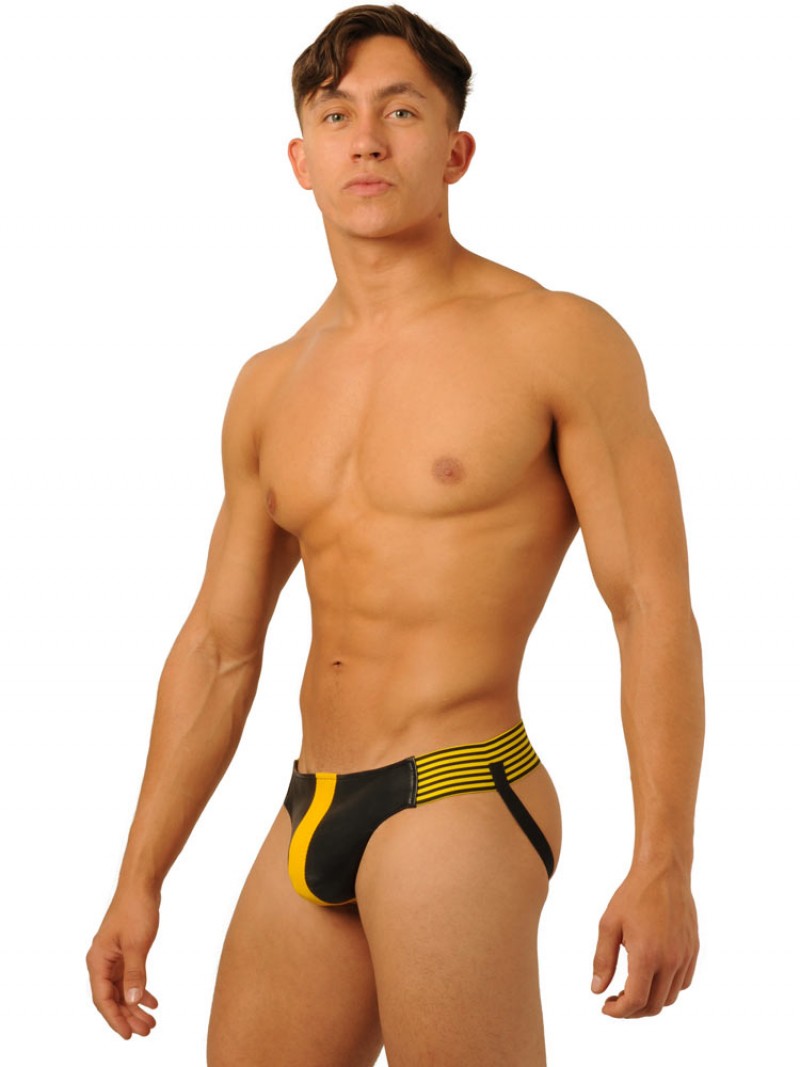 фото Желтые кожаные джоки fist leather jock yellow s