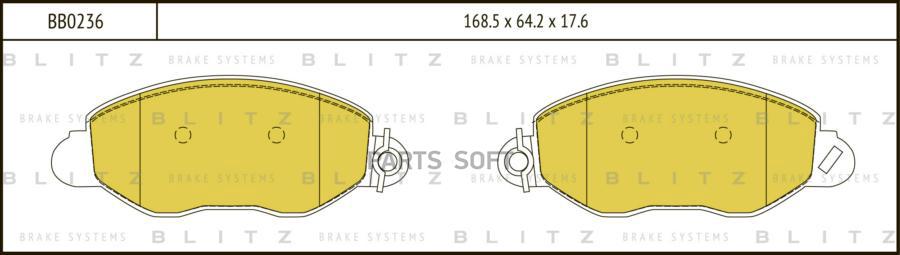 Тормозные колодки BLITZ передние BB0236