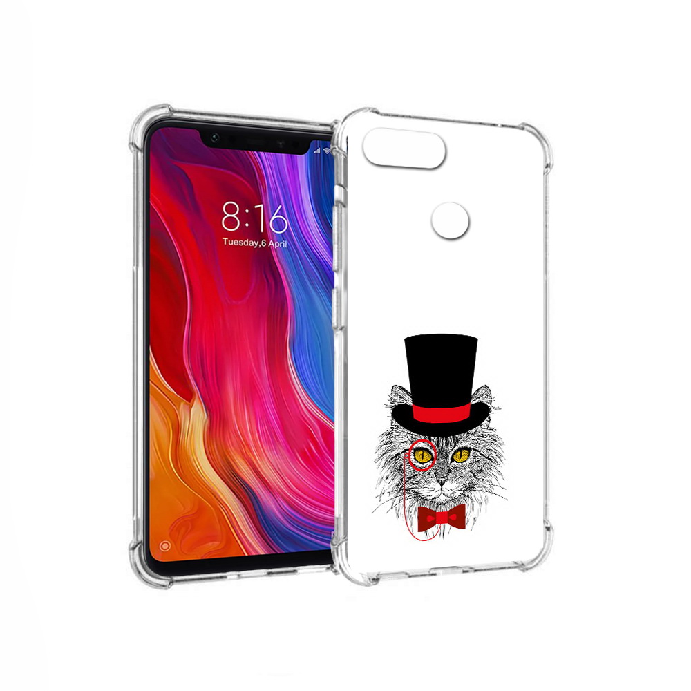 Чехол MyPads Tocco для Xiaomi Mi 8 Lite кот в шляпе (PT119514.309.397)