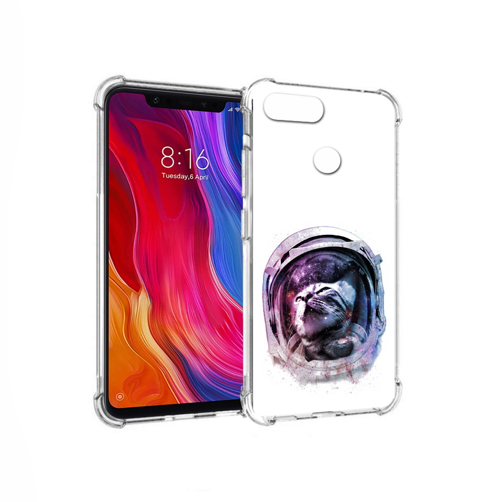 

Чехол MyPads Tocco для Xiaomi Mi 8 Lite кот в шлеме (PT119514.309.396), Прозрачный, Tocco