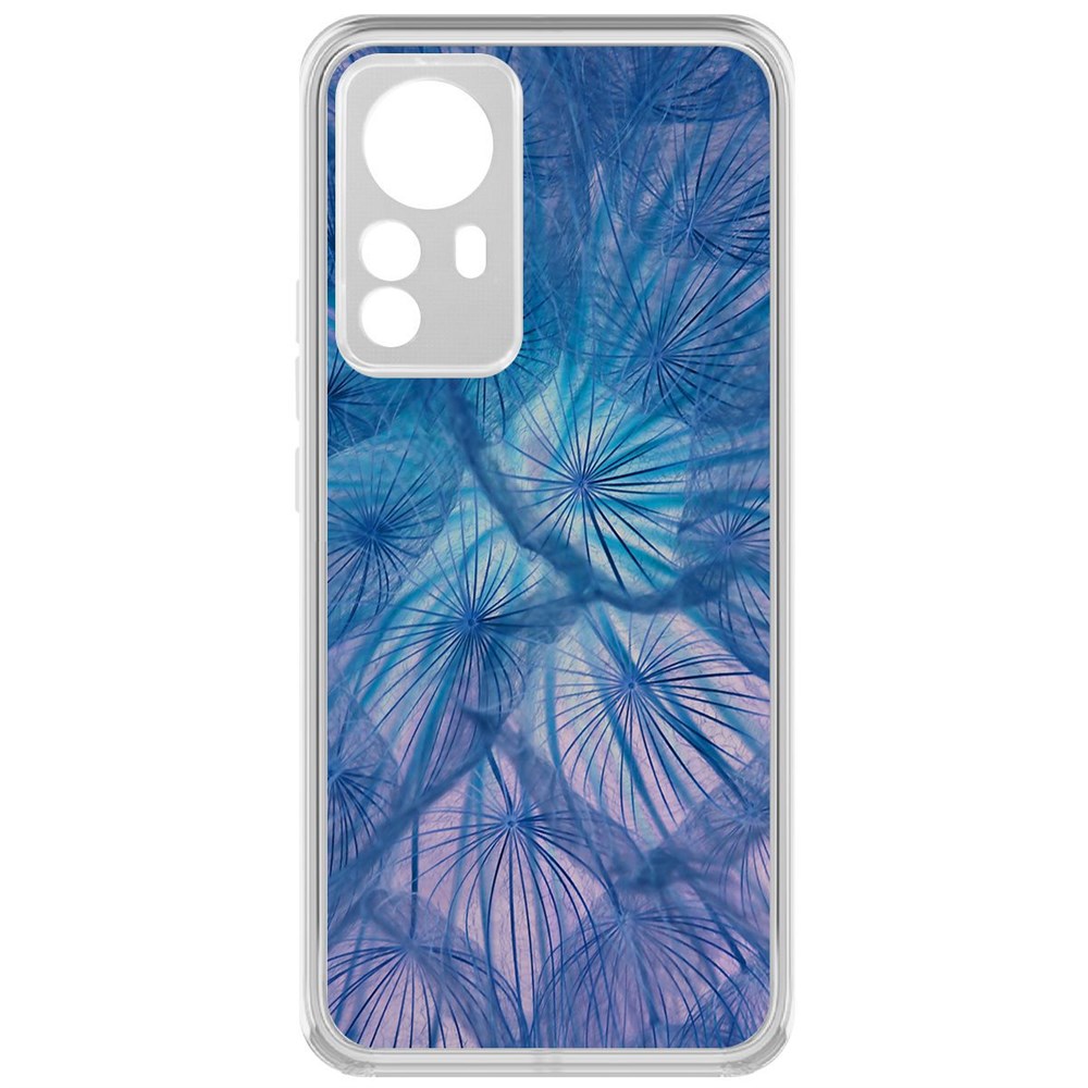 фото Чехол-накладка krutoff clear case синий одуванчик для xiaomi 12 pro