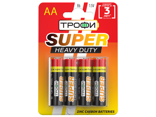 

Батарейка ТРОФИ R6-4BL (40/720/28800)