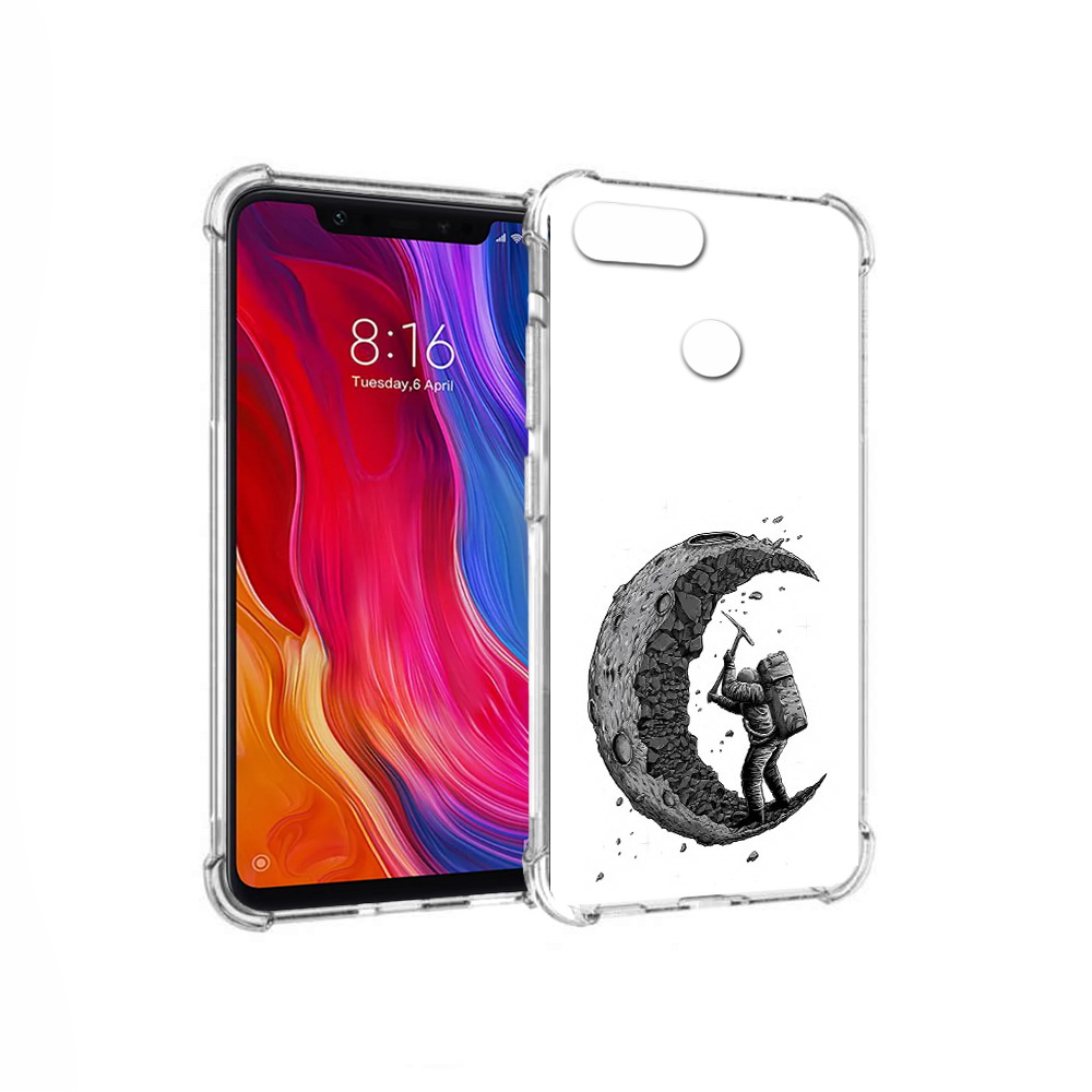 

Чехол MyPads Tocco для Xiaomi Mi 8 Lite камненная луна (PT119514.309.384), Прозрачный, Tocco