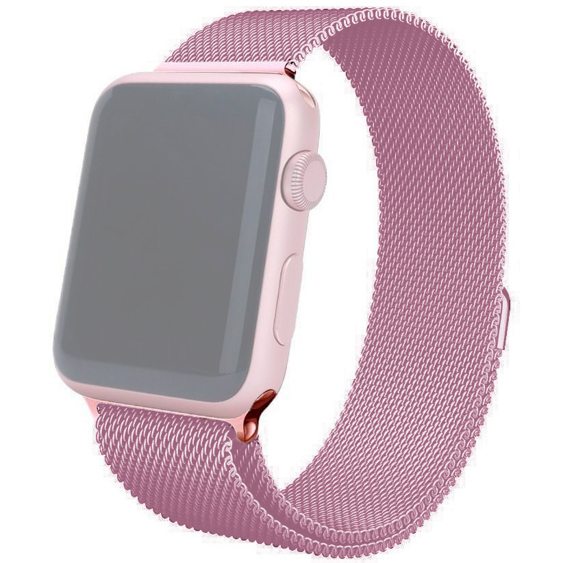 фото Ремешок для apple watch 1-6/se миланская петля 42/44 мм innozone - розовый (apwtms42-16)