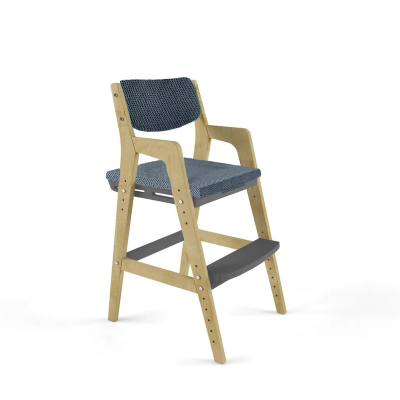 Детский растущий стул Робин WOOD Комбо-Серый с чехлом Тёмно-серый Велюр стул флекс 440×520×895 мм велюр чёрный муар кофе