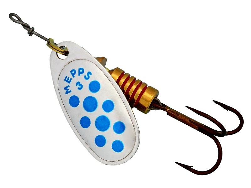 

Блесна вращающаяся Mepps Comet PTS 3 Silver/Blue dots, Голубой;серебристый