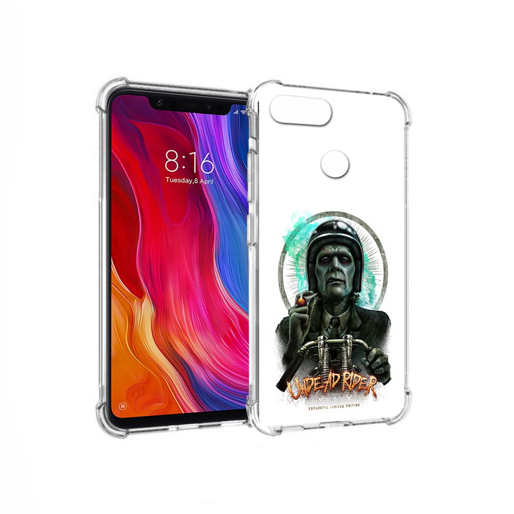 

Чехол MyPads Tocco для Xiaomi Mi 8 Lite зеленый мужчина с сигаретой на мотоцикле, Прозрачный, Tocco