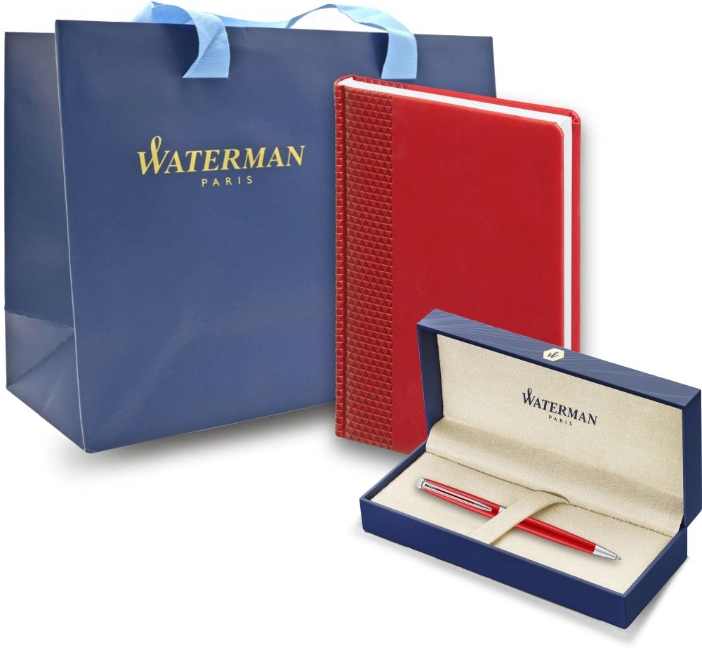 

Подарочный набор: Ручка Waterman Hemisphere Red Comet, Ежедневник недатированный красный