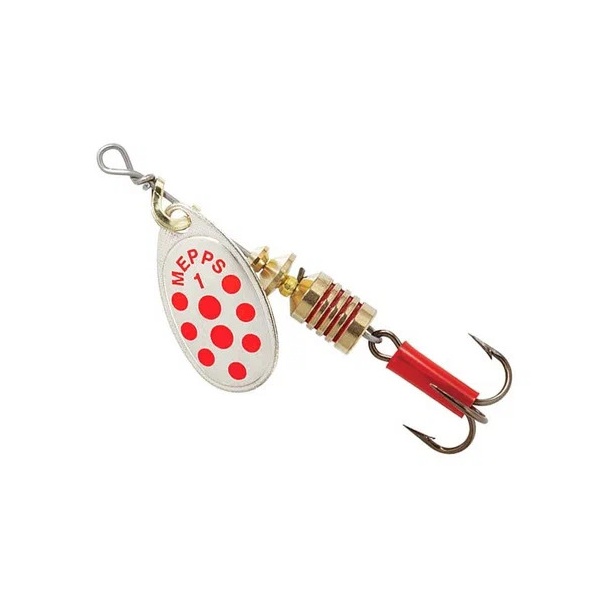 

Блесна вращающаяся Mepps Comet PTS 1 Silver/Red dots, Красный;серебристый