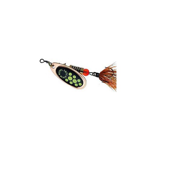 

Блесна вращающаяся Mepps Black Fury Mouche 00 Copper/Chartreuse, Черный;зеленый;розовый