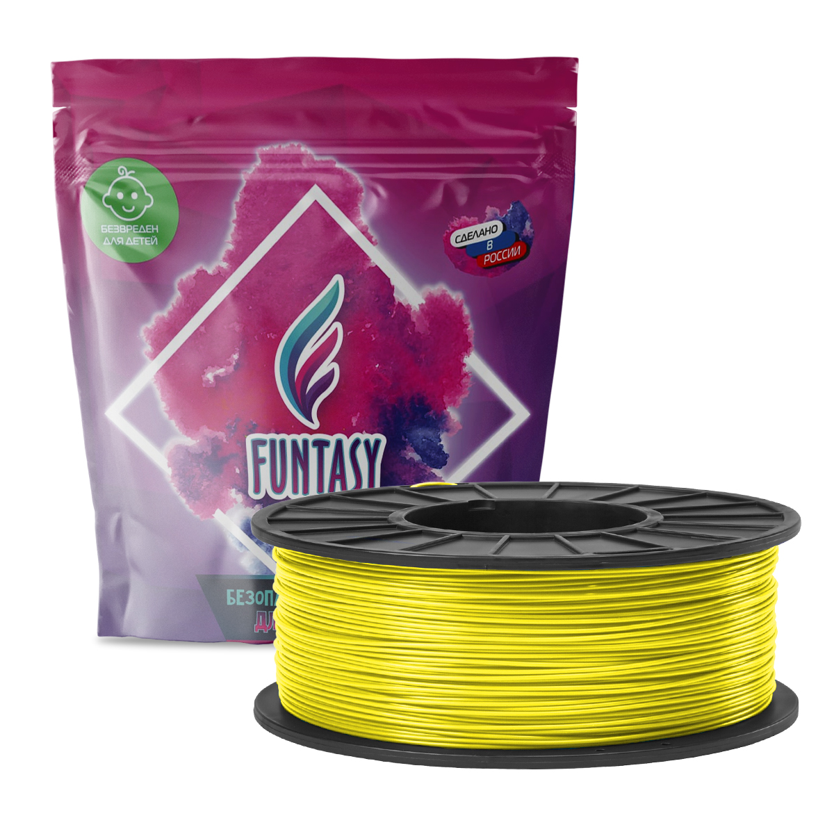 

Пластик в катушке Funtasy (ABS,1.75 мм,1 кг), цвет Желтый, ABS-1KG