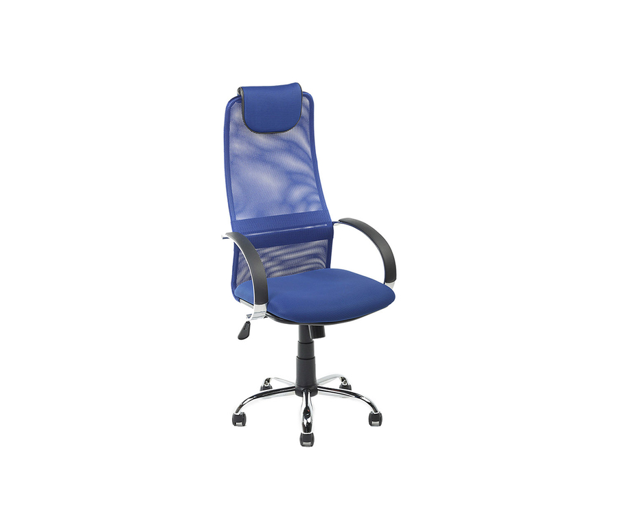 Кресло для руководителя Экспресс офис Фокс хром Ткань сетка синяя