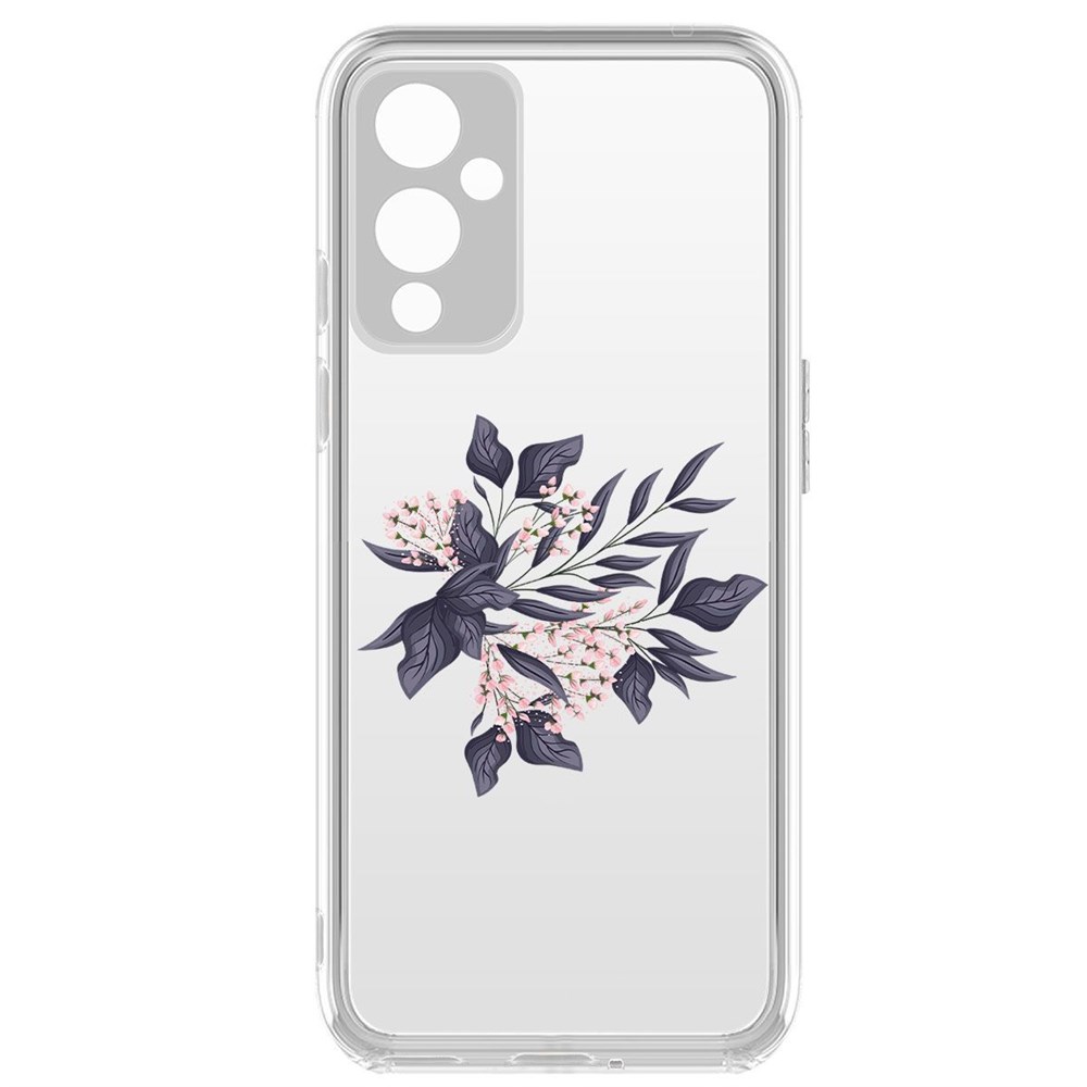 фото Чехол-накладка krutoff clear case розовые бутоны для oneplus 9