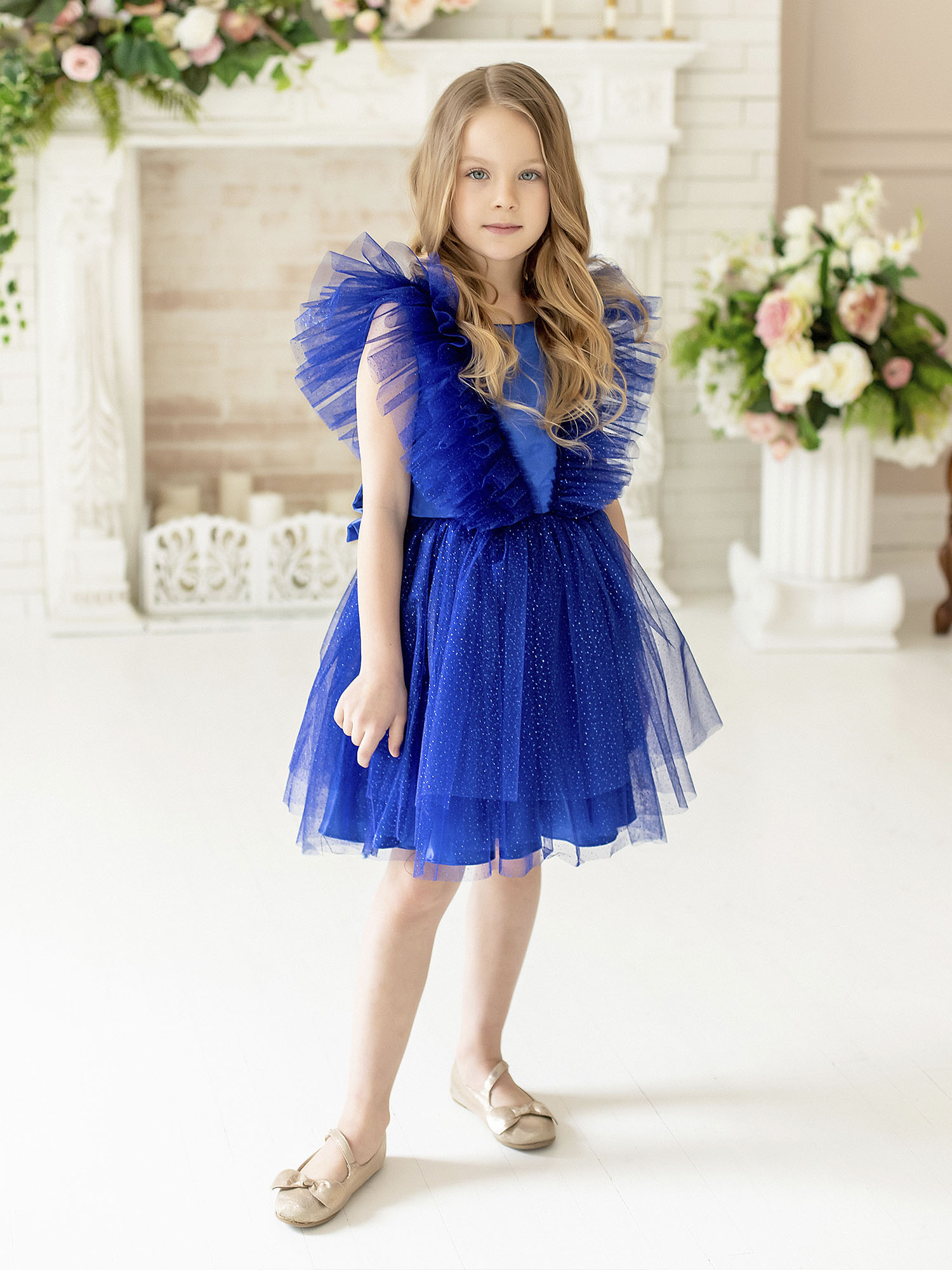 Платье детское Batik Эмми 007 п22-2 цв.синий р.116