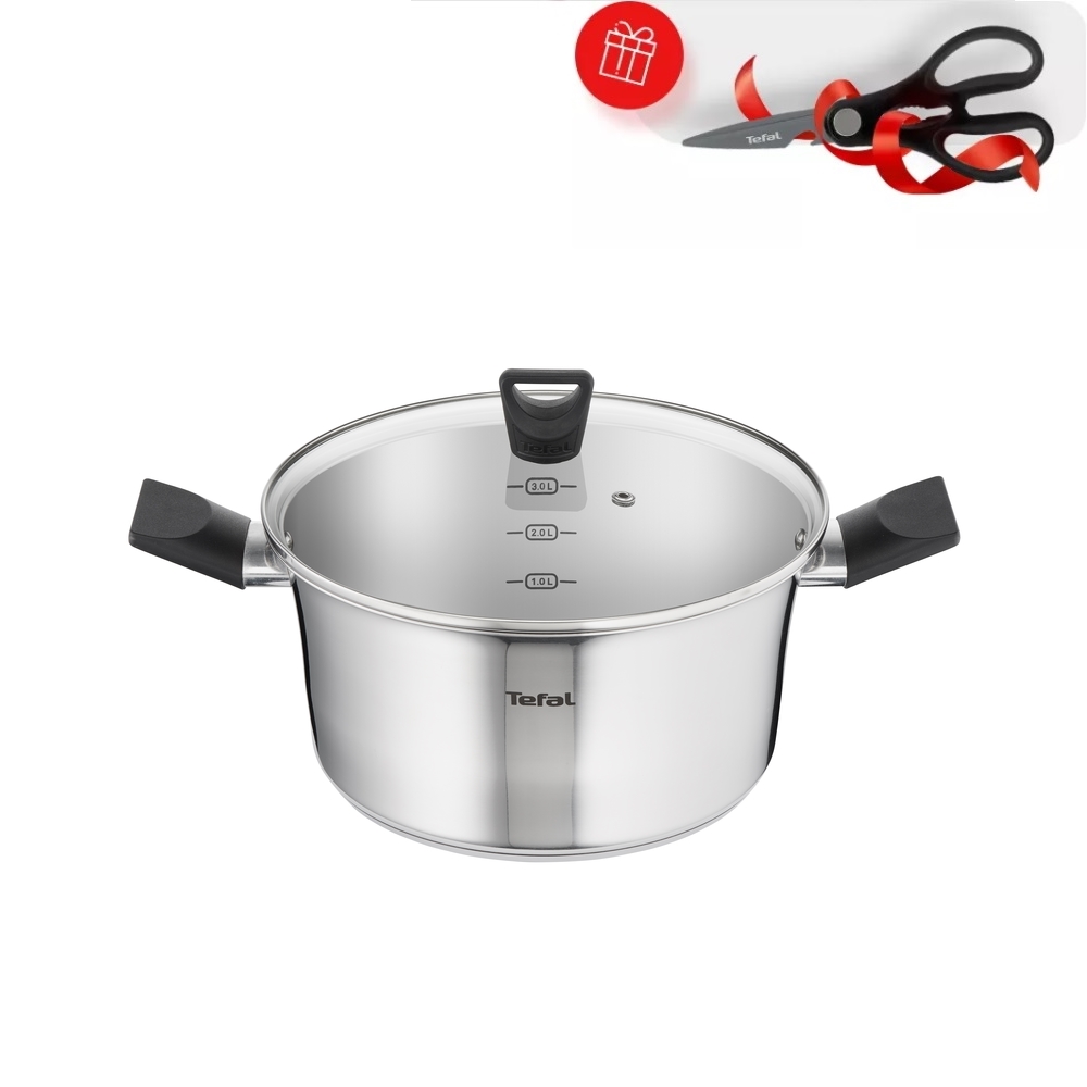 фото Кастрюля tefal simpleo с крышкой 24 см; 4;8 л (ножницы в подарок)