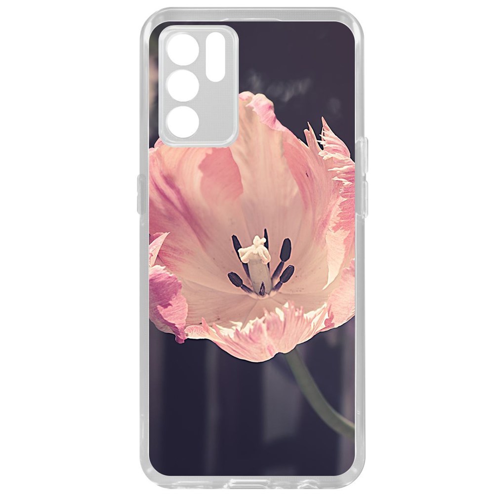 

Чехол-накладка Krutoff Clear Case Тюльпан для Oppo Reno6, Прозрачный