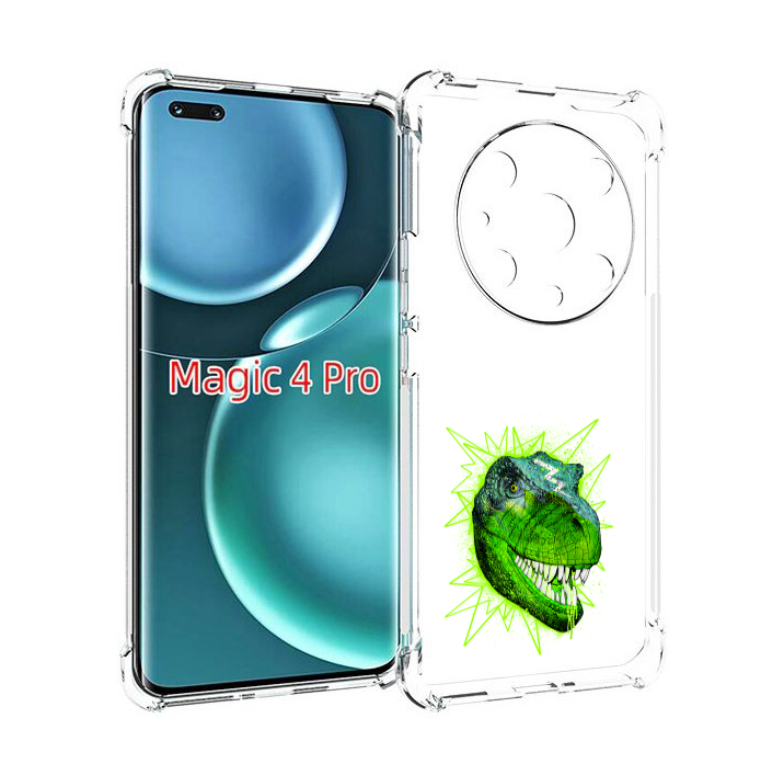 

Чехол MyPads зеленый динозавр для Honor Magic4 Pro, Прозрачный, Tocco