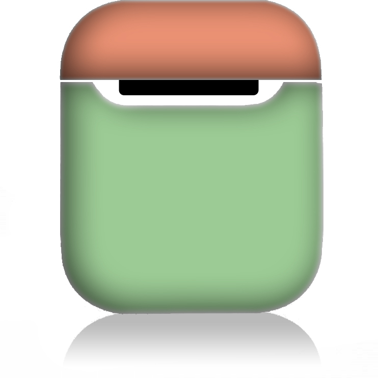 фото Чехол anycase для airpods double color светло-зеленый, персиковый