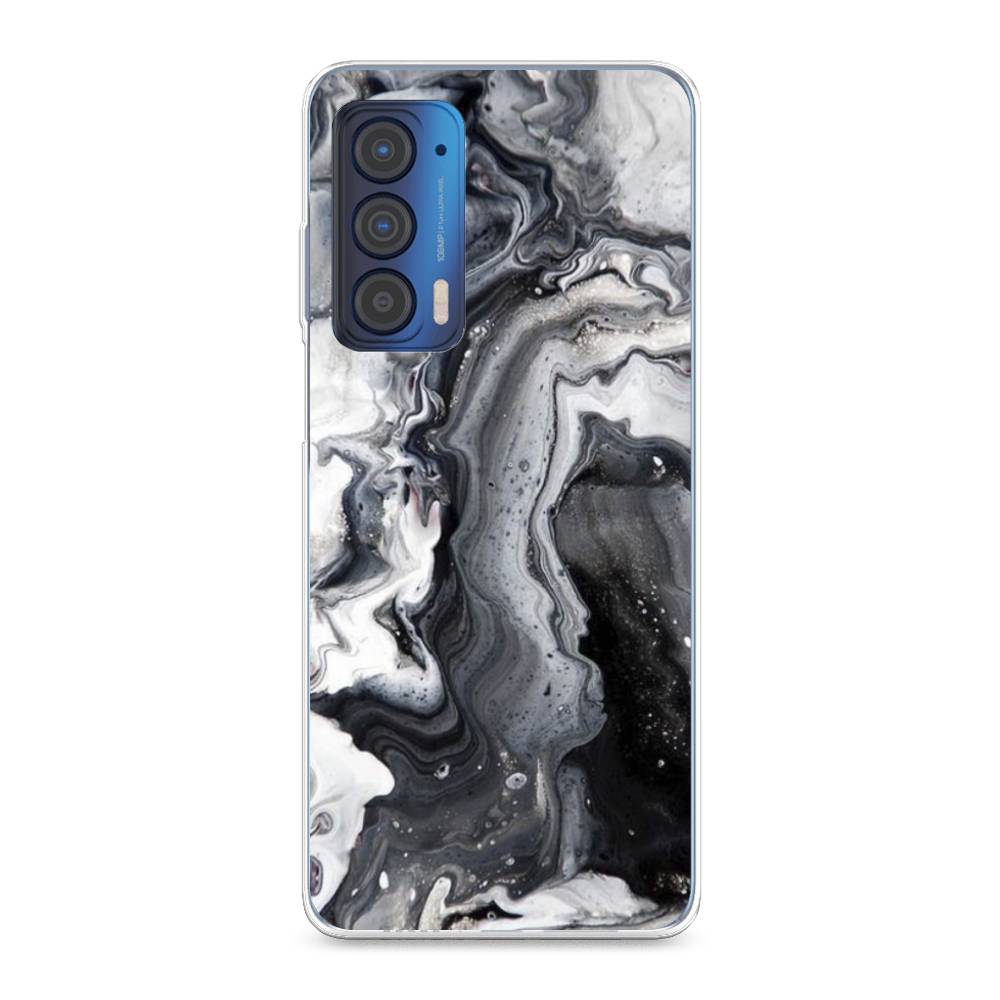 фото Силиконовый чехол "бело-черные сложные полосы" на motorola edge (2021) awog