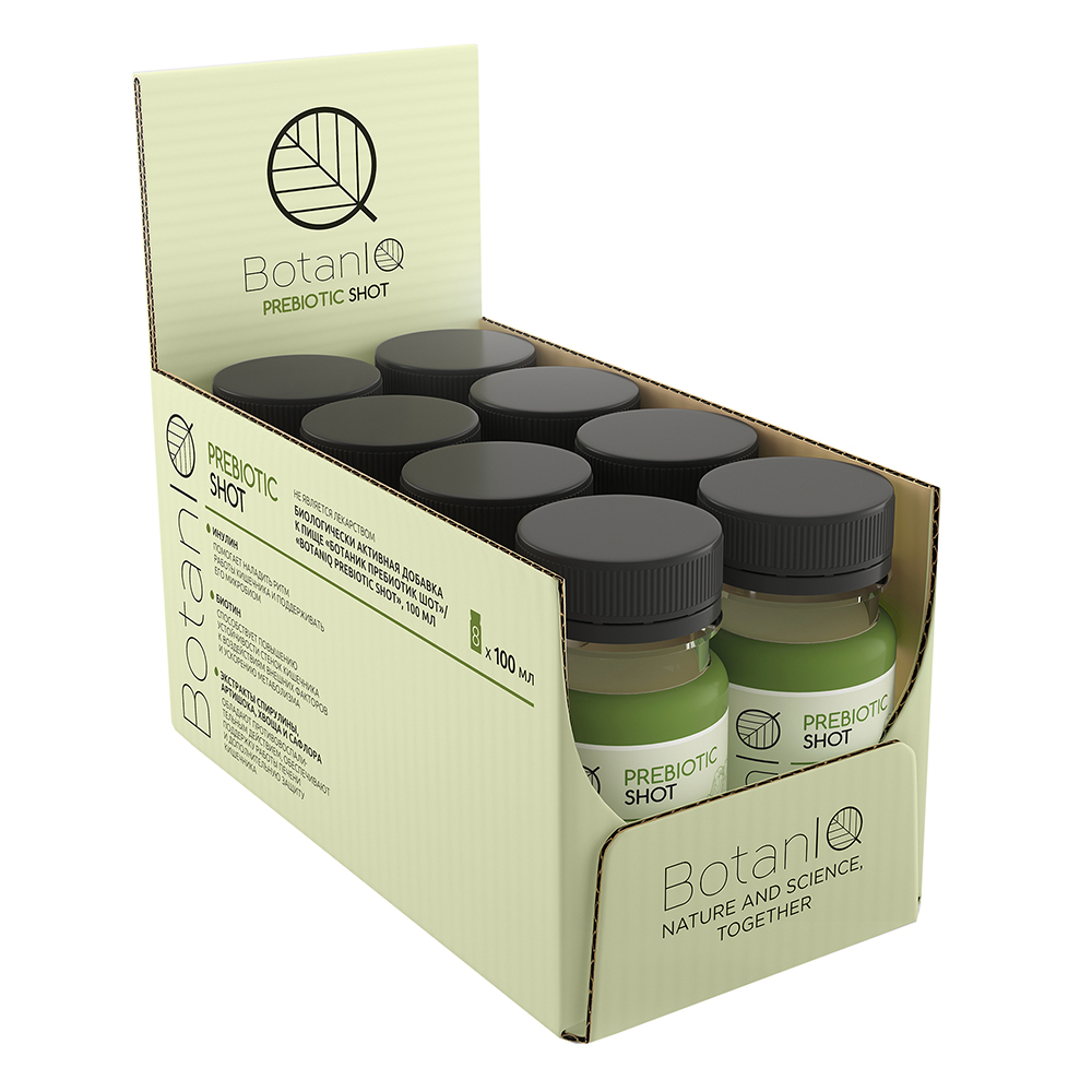 

BotanIQ Prebiotic Shot напиток флаконы 100 мл 8 шт.