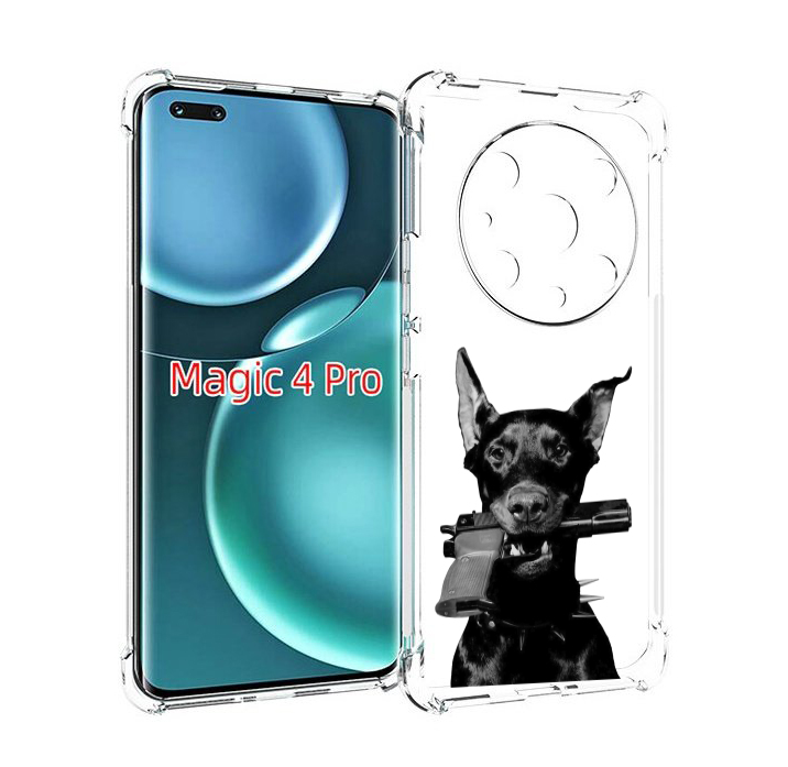 

Чехол MyPads доберман с пистолетом для Honor Magic4 Pro, Прозрачный, Tocco