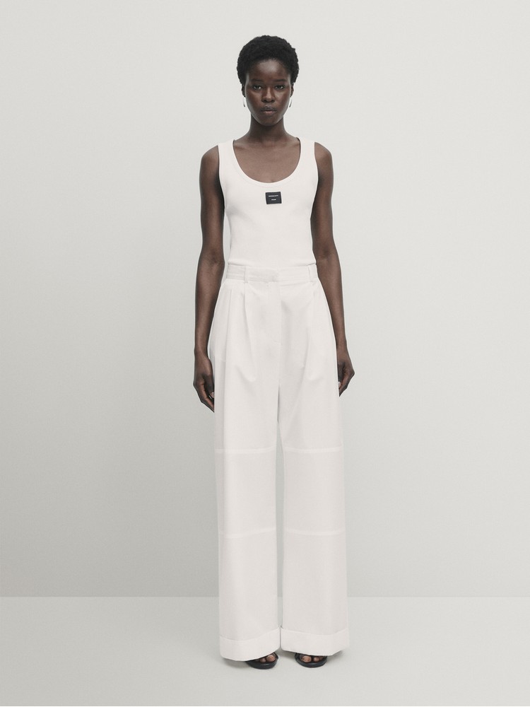 

брюки женские Massimo Dutti 9154/952-I2024 белые 34, Белый, 9154/952-I2024