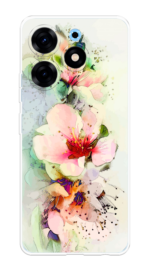 

Чехол на Tecno Spark 10 Pro "Нежные цветы", Зеленый;розовый, 303750-2