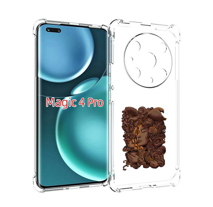 

Чехол MyPads девушка с длинными волосами абстракция для Honor Magic4 Pro, Прозрачный, Tocco