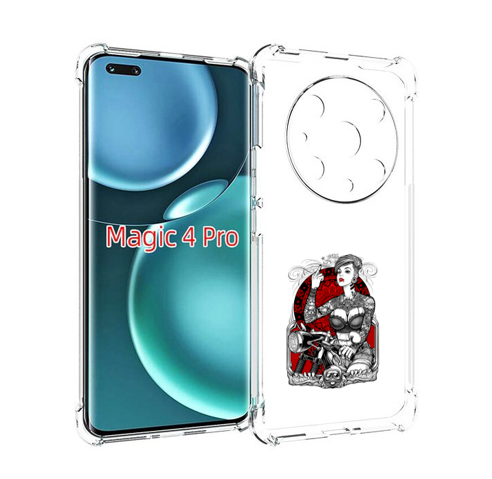 

Чехол MyPads девушка на мотоцикле для Honor Magic4 Pro, Прозрачный, Tocco