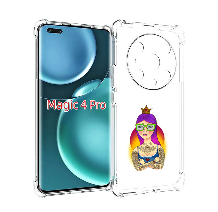

Чехол MyPads девушка в татуировках с короной для Honor Magic4 Pro, Прозрачный, Tocco