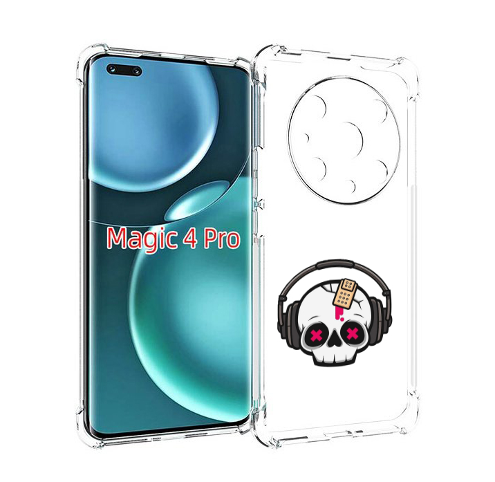 

Чехол MyPads черепок в наушниках для Honor Magic4 Pro, Прозрачный, Tocco