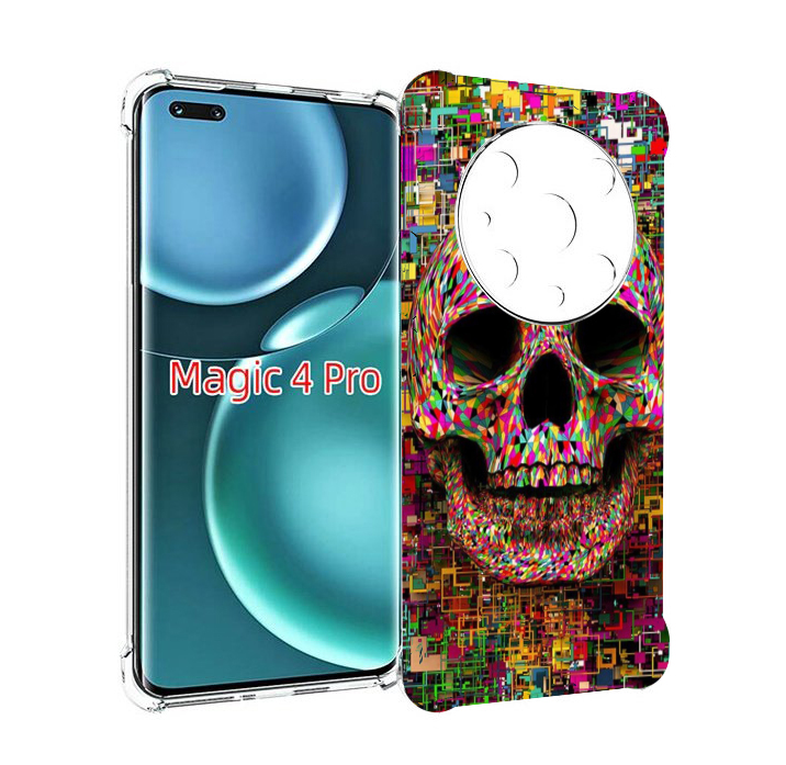 

Чехол MyPads череп красочные цвета для Honor Magic4 Pro, Прозрачный, Tocco