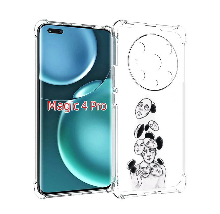 

Чехол MyPads человек с разными масками для Honor Magic4 Pro, Прозрачный, Tocco