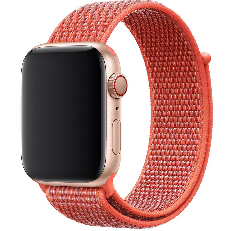

Ремешок для Apple Watch 1-6/SE нейлоновый 42/44 мм InnoZone - Нектариновый (APWTNY42-17), Красный;оранжевый