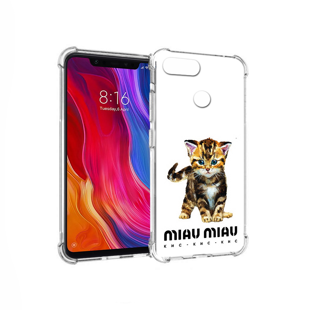 

Чехол MyPads Tocco для Xiaomi Mi 8 Lite Бренд miau miau (PT119514.309.34), Прозрачный, Tocco