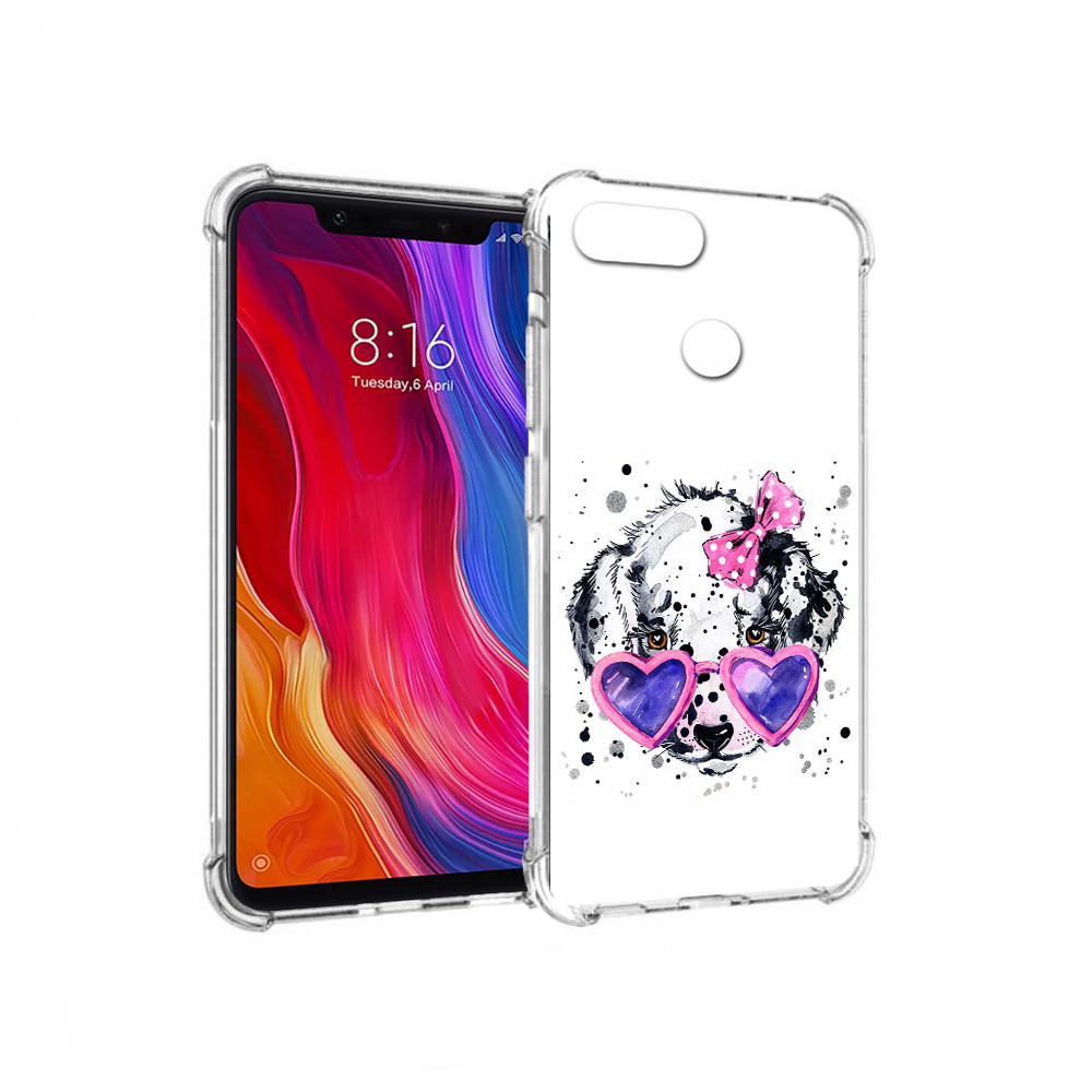 

Чехол MyPads Tocco для Xiaomi Mi 8 Lite долматинец в очках (PT119514.309.337), Прозрачный, Tocco
