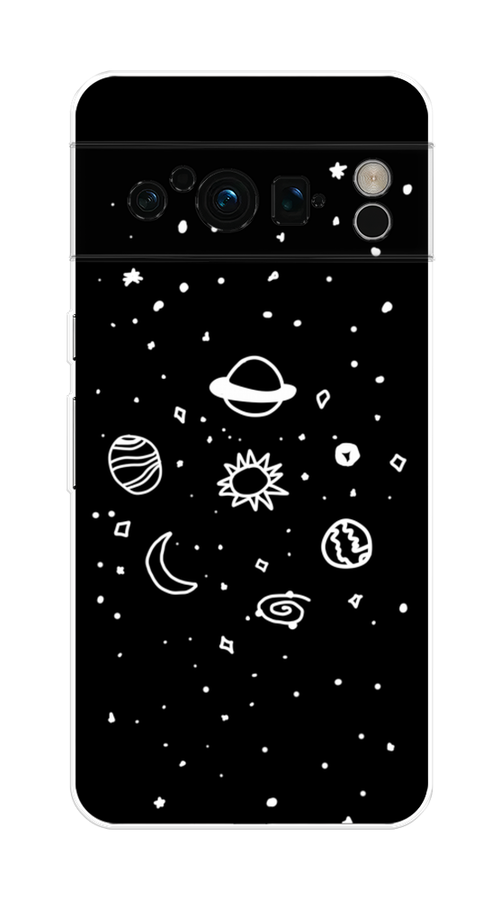 

Чехол на Google Pixel 8 Pro "Дудл солнечной системы", Бежевый;серый, 271650-2