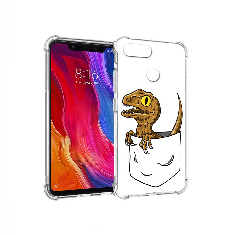 

Чехол MyPads Tocco для Xiaomi Mi 8 Lite динозавр в кармане (PT119514.309.327), Прозрачный, Tocco