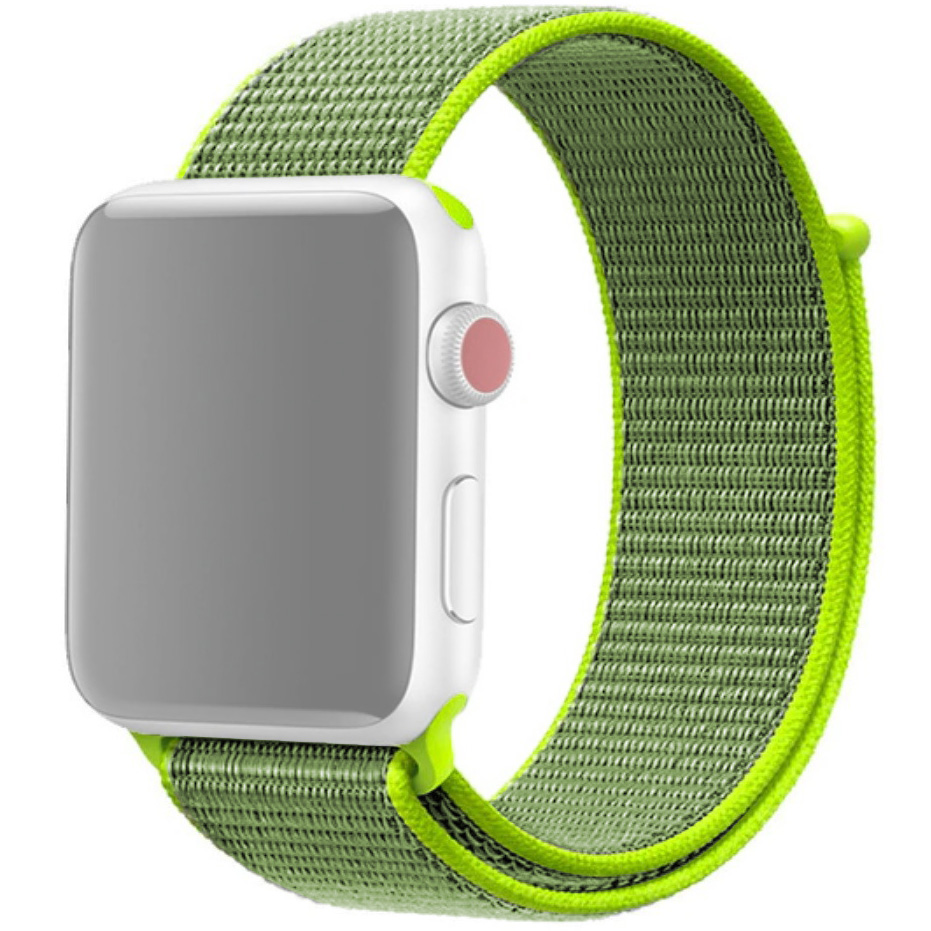 

Ремешок InnoZone APWTNY38-22 для Apple Watch 1-6/SE 38/40 мм Блестящий Зеленый, Зеленый;серый