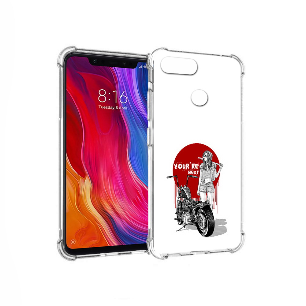 фото Чехол mypads tocco для xiaomi mi 8 lite девушка с мотоциклом (pt119514.309.315)