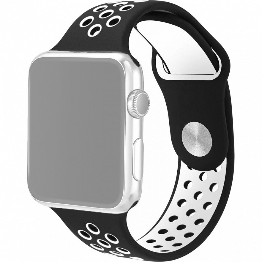 

Ремешок InnoZone APWTSIH38-12 для Apple Watch 1-6/SE 38/40 мм Черный/Белый