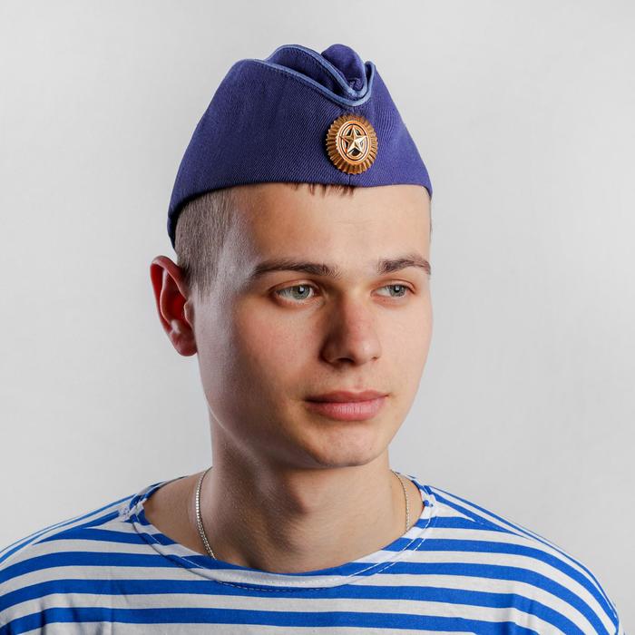 

Пилотка ВВС, с кокардой, цвет синий, р. 58 + термонаклейка
